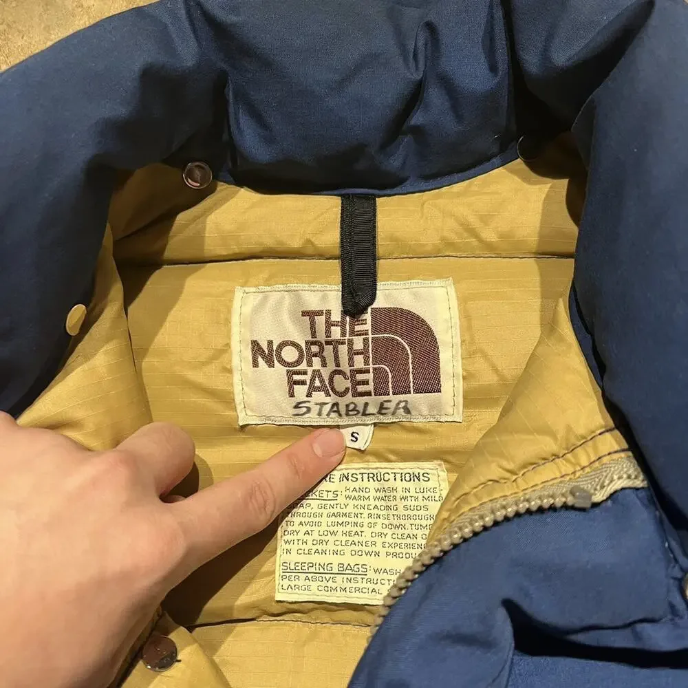 Vintage 70s The North Face Blue Talon Down Puffer Jacket